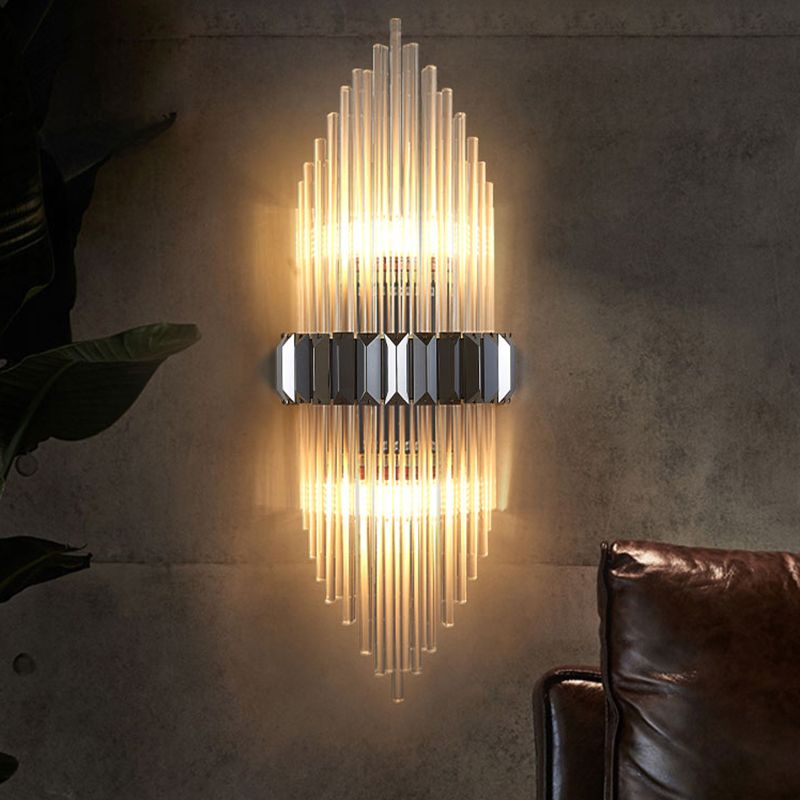 Crystal Geometric Shape Wall Light Modern 2-Lights Wall Light Sconce