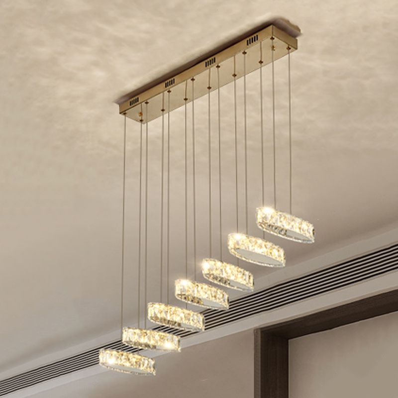 Luces colgantes contemporáneos accesorios de colgantes lineales Cristal para la isla de cocina