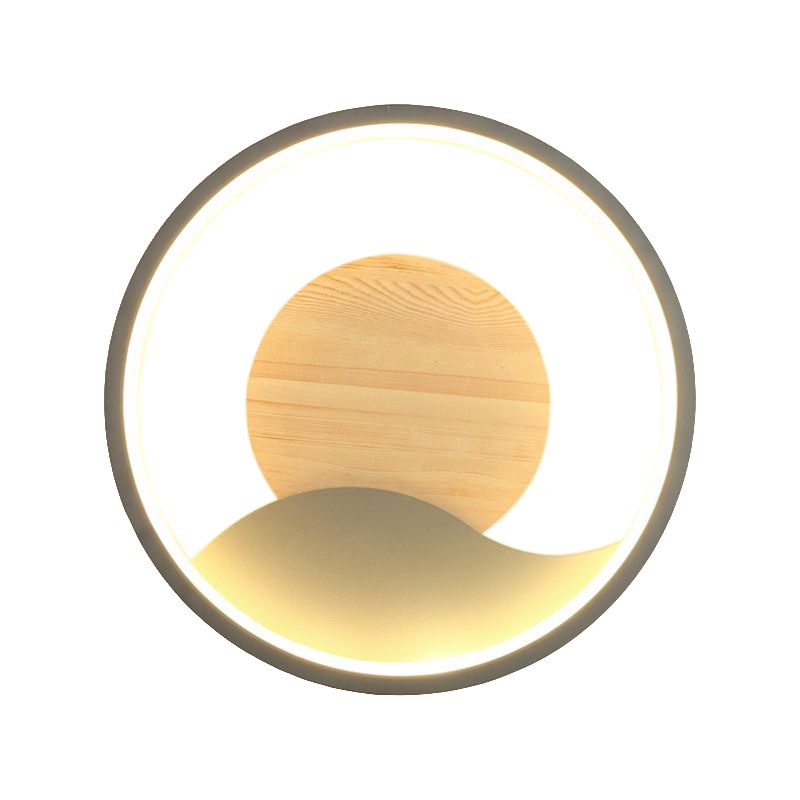Modern Style Wall Mount Light LED Round Shape with Silica Gel Shade for Bedroom