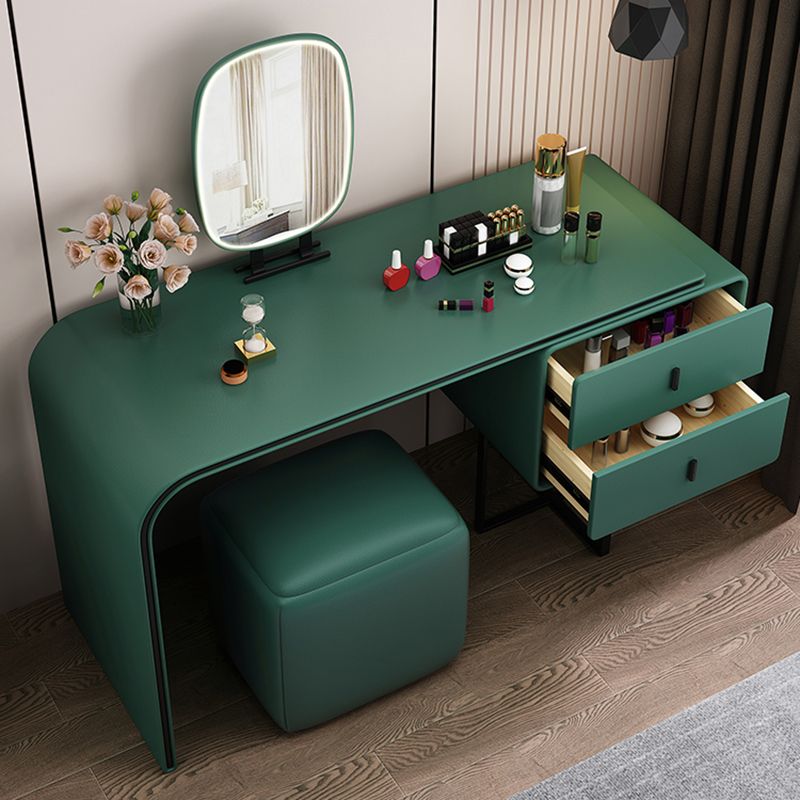 Glam Wooden Vanity Dressing Table Set 2-Drawer Makeup Vanity Desk Table