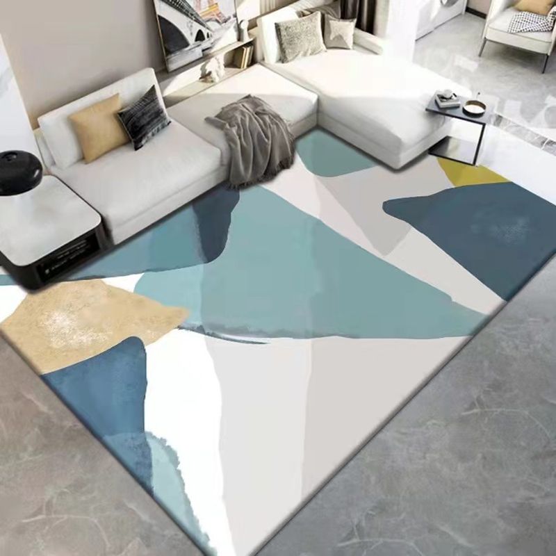 Gray Modern Carpet Polyester Hexagon Carpet Washable Carpet for Home Decor
