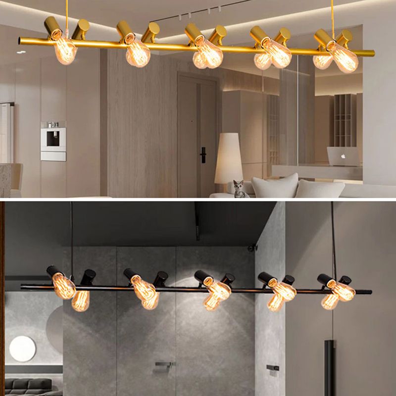 Adjustable Length Hanging Lamp Post-Modern Style Metal Island Light for Kitchen