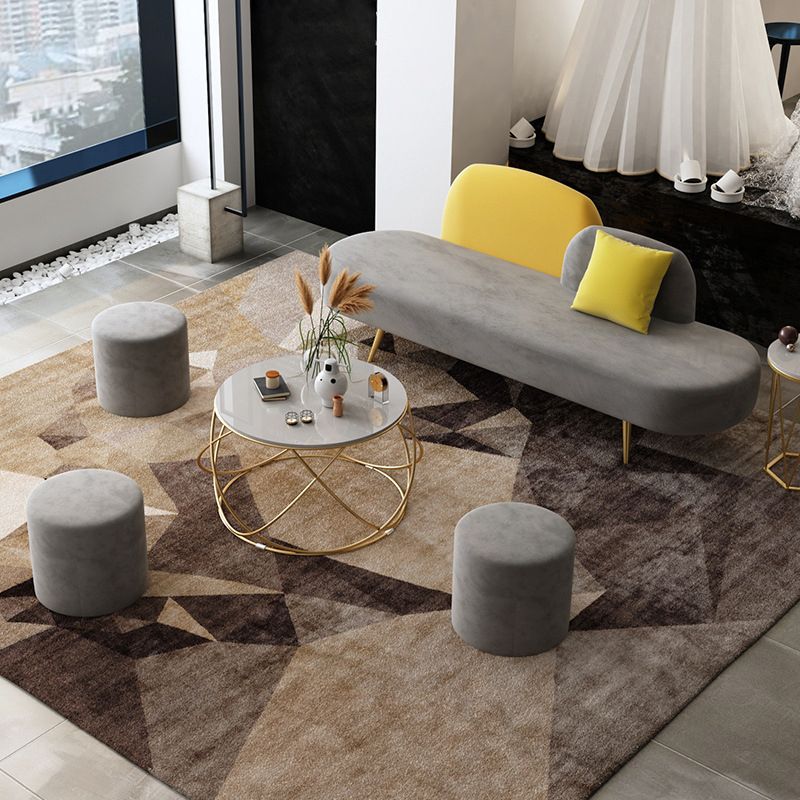 Velvet Contemporary Armless Sofa 30.70" Wide Standard Sofa for Living Room