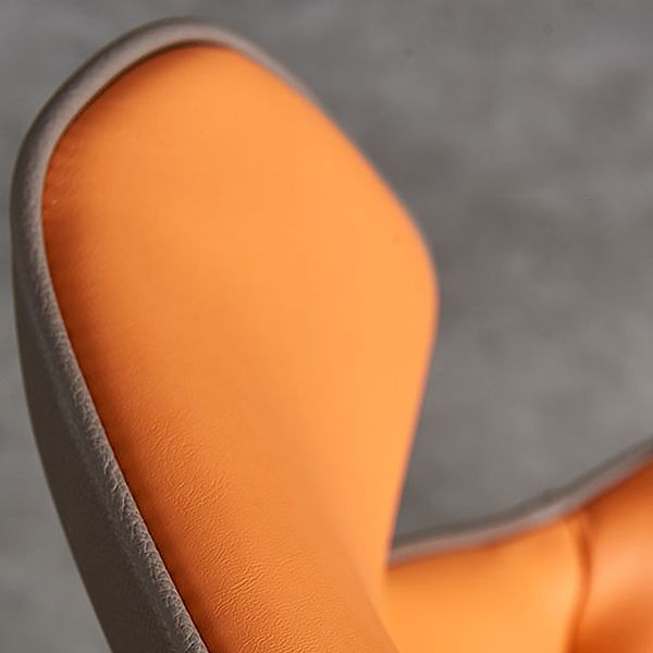 Faux Leather and Metal Armless Dining Chairs Modern Side Chair