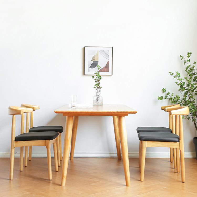 Natural Finish Pine Wood Dining Set 1/2/3/5/7 Pieces Modern Dinette Set