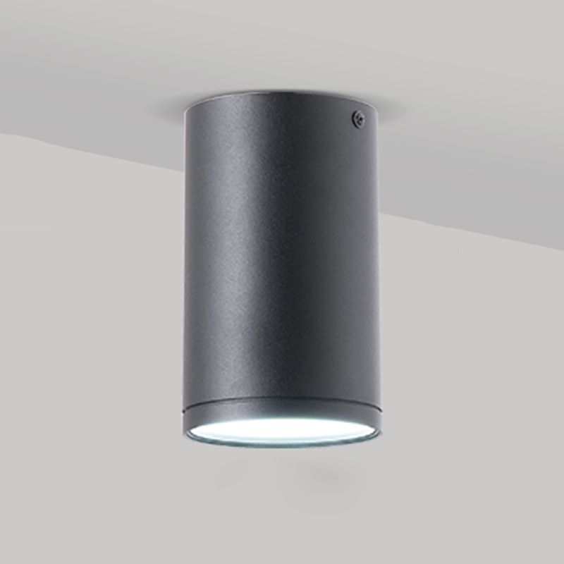 Modern Concise LED Flush Mount Aluminium Cylindrical Ceiling Light with Acrylic Shade