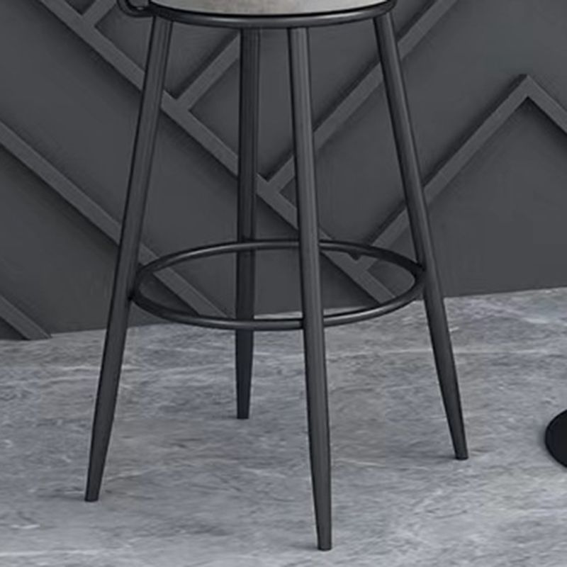 Glam Low Back Bar Stool Armless Dining Stool with Metal Base