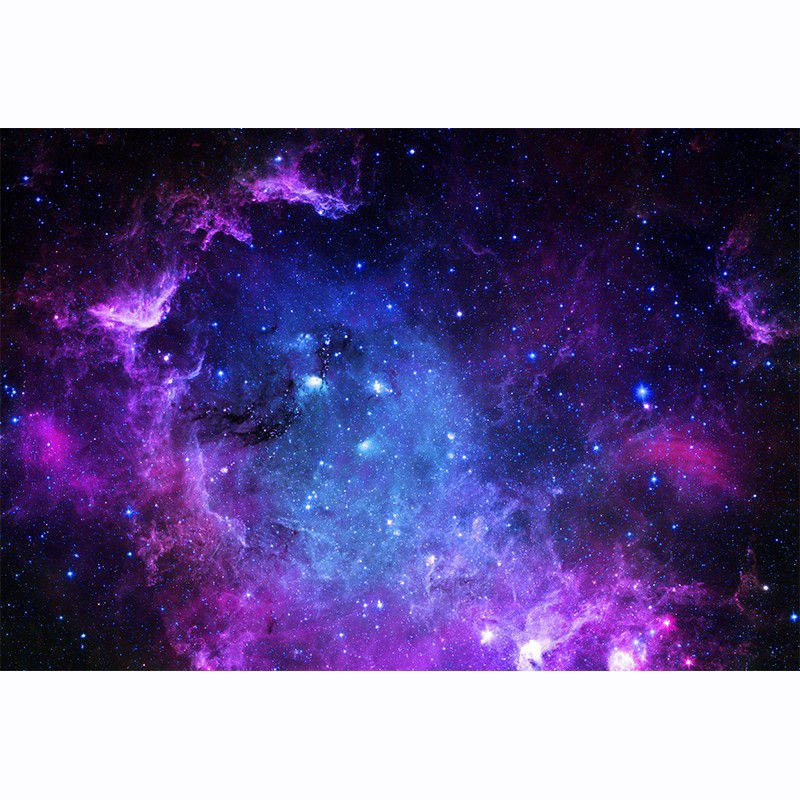 Calming 3D Universe Print Rug Black Tone Polyester Area Carpet Non-Slip Backing Rug for Living Room