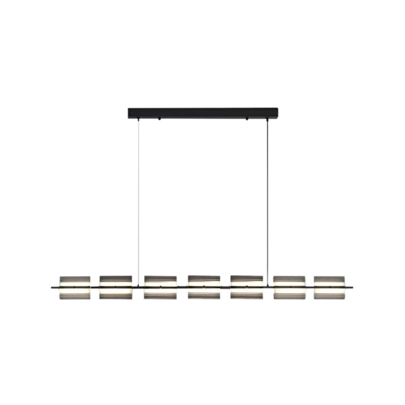 Nordic Style Metal Hanging Lamp Rectangle Shape Island Light Fixture for Bedroom