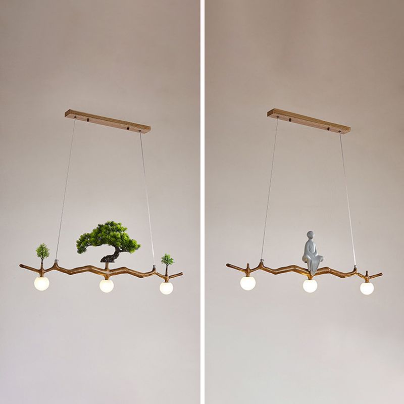 Modern Style Hanging Island Light Glass Hanging Lighting Fixture for Dining Room