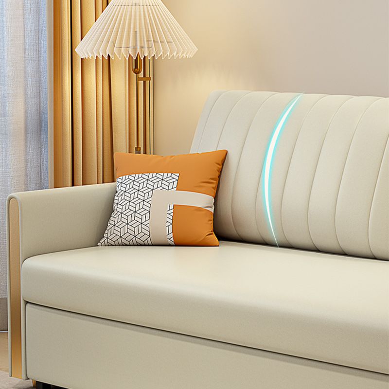 Bonded Leather Sleeper Sofa Pillow Back Detachable Mattress Futon Sleeper Sofa Bed