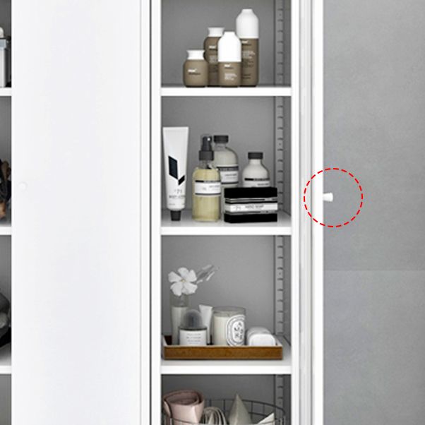 Metallic Finish Cabinet with Legs Contemporary Metal Wardrobe for Home