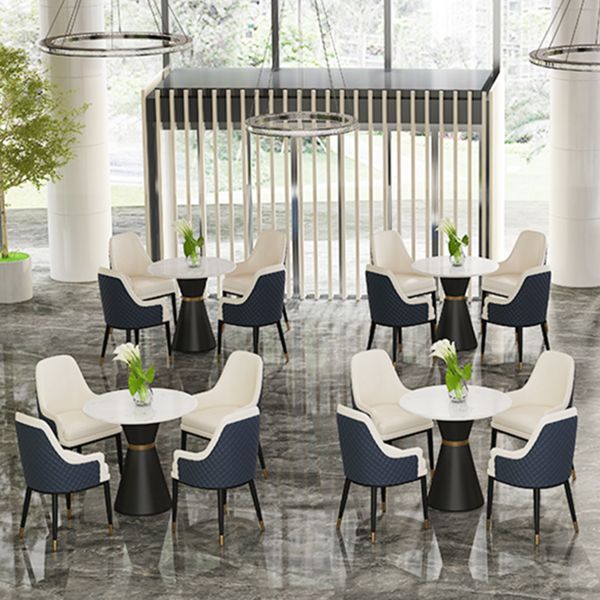 Glam 1/2/3/4/5 Pieces Dining Set Round Sintered Stone Dining Table Set