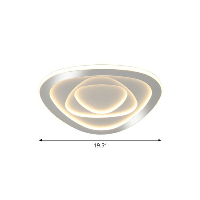 Concentric Acrylic Flush Ceiling Light Modern White Finish LED Flush Mount Lighting