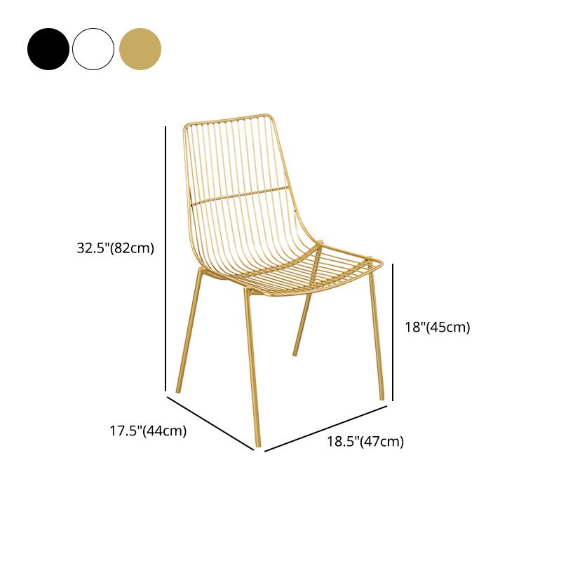Glam Style Dining Chair Metal Windsor Back Dining Side Chair for Dining Room