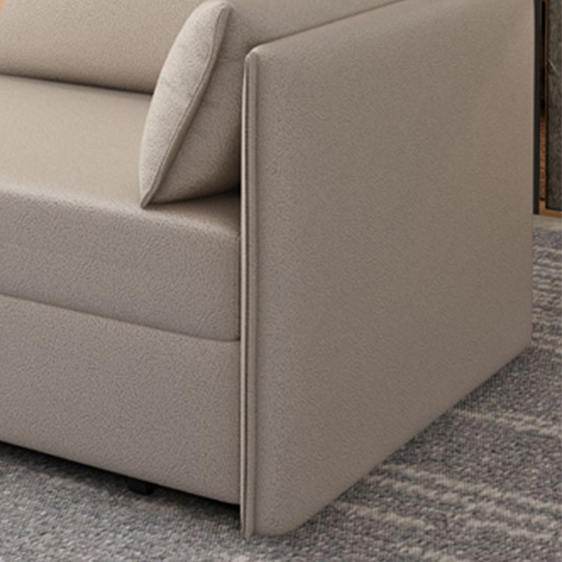 Contemporary Sofa Futon Bonded Leather Futon Sleeper Sofa with Storage