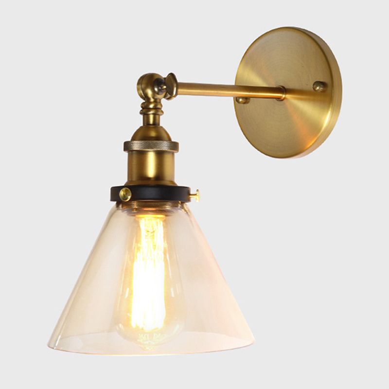 Amerikanischer Vintage -Stil Wandbeleuchtung Metall Armglas Schattenleuchte für daneben