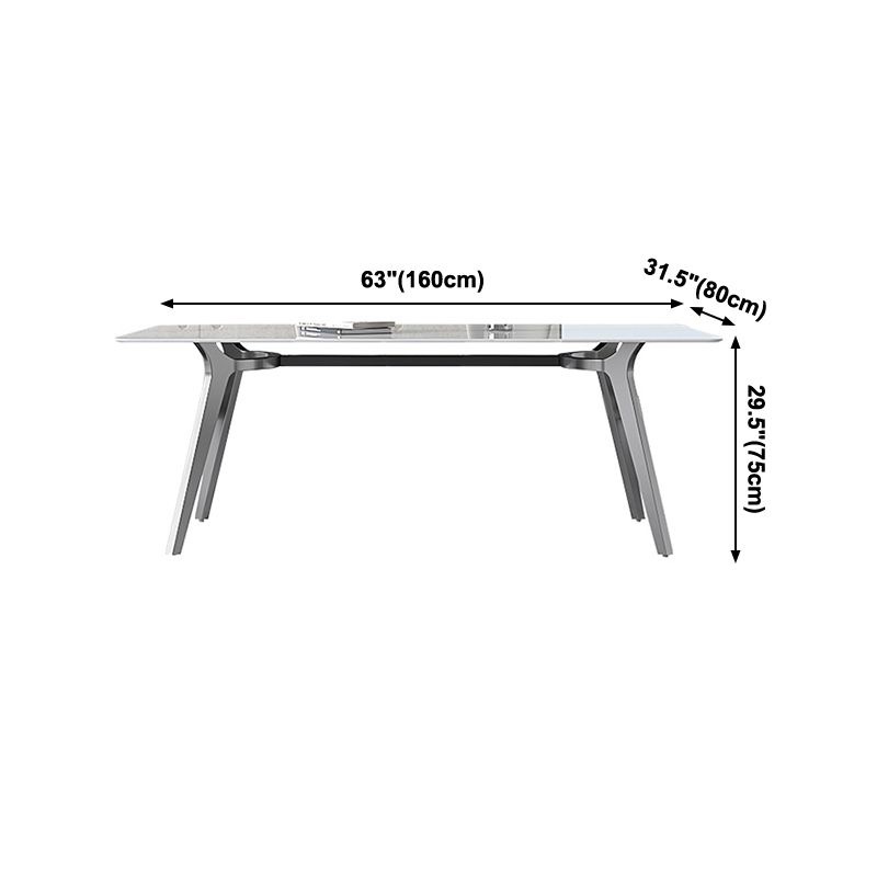 Luxury Sintered Stone Top Table Rectangle Table with 4 Legs for Restaurant