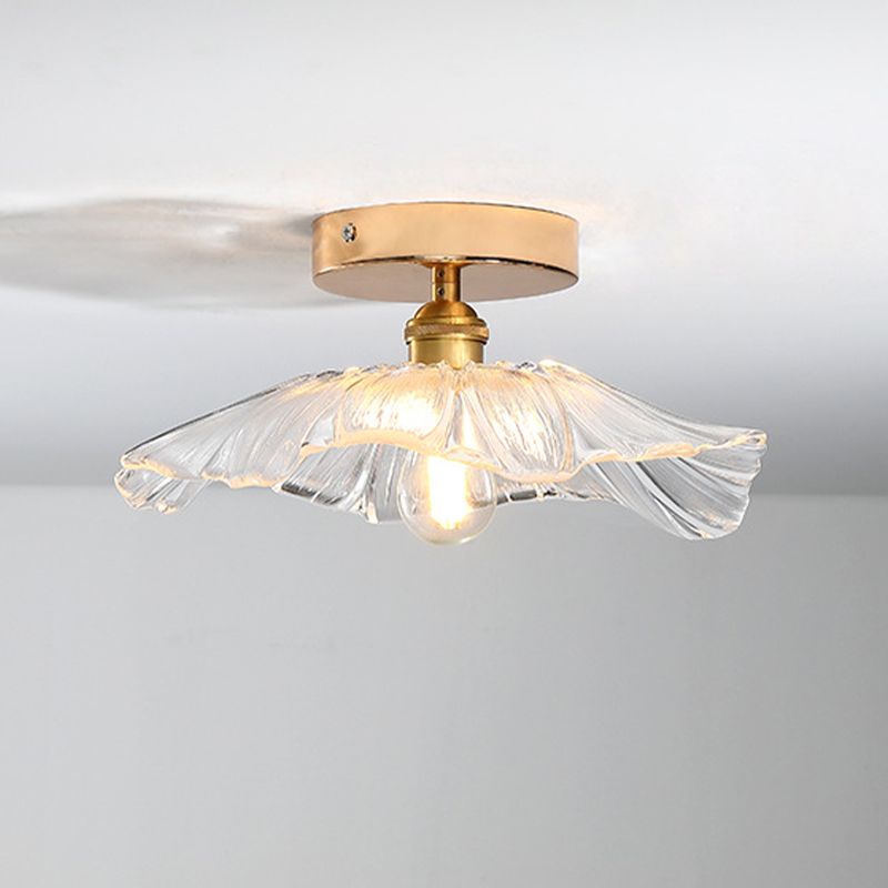 Contemporary Ceiling Lamp Creative Glass Shade Flush Mount Light Fixture