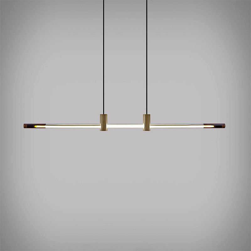 Single Modernist Brass Ceiling Lamp LED Kitchen Island Foyer Lighting