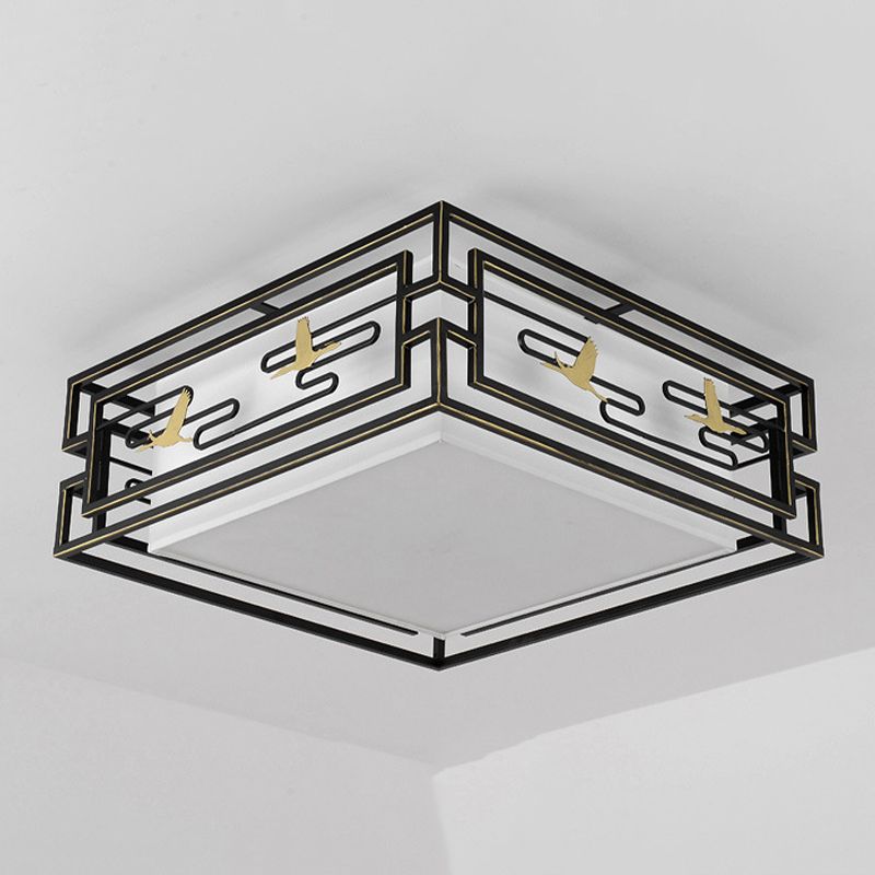 5-Lights Modern Style Flush Mount Fabric Ceiling Light in Brown for Bedroom