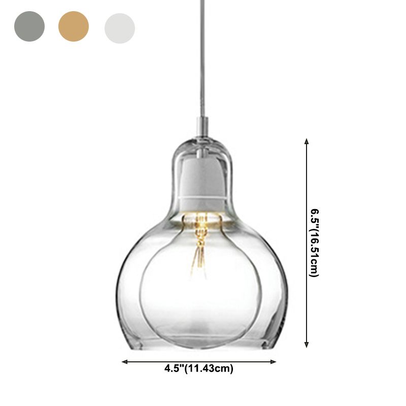 Moderne künstlerische Drum Anhänger Leichte schmiedeeisere Hanglampe mit Doppelglasschatten