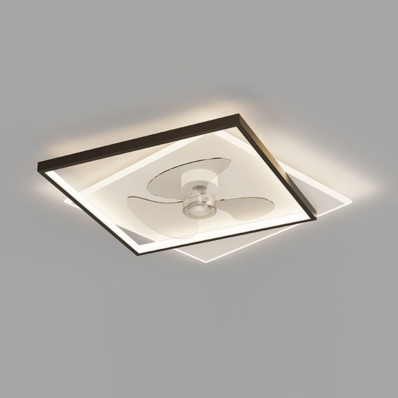 3-Blade Modern LED Ceiling Fan Black/Golden Fan with Light for Room