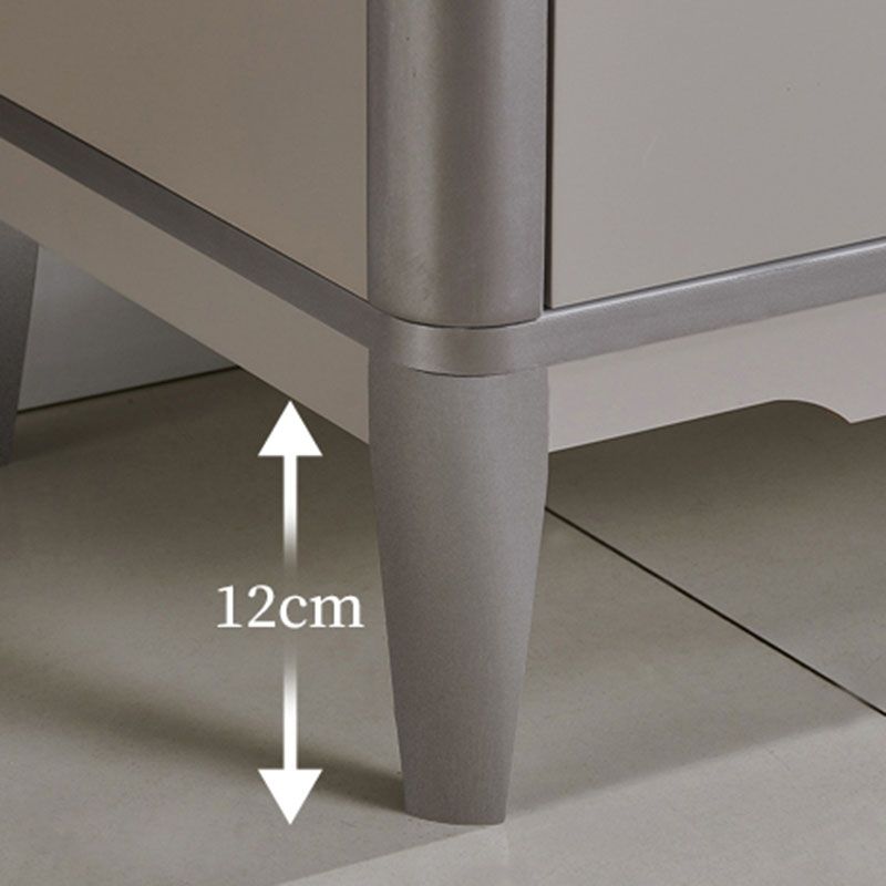 Glam Wooden Storage Chest 16" Wide Bedroom Chest in Grey with Drawers