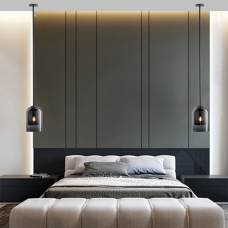 5,9 Zoll breite Glocken Mini-Glas hängend Licht moderner minimalistischer Esszimmer Ein-Bulb-Beleuchtungsstoffe