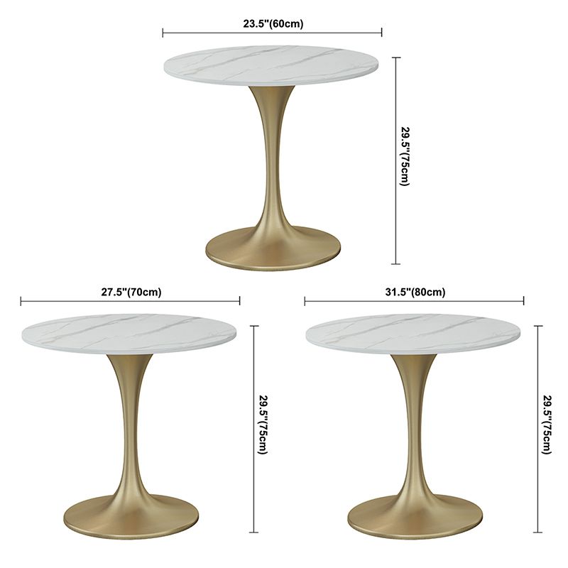 Mesa de comedor redonda contemporánea Mesa de comedor de piedra sinterizada con base de tulipán