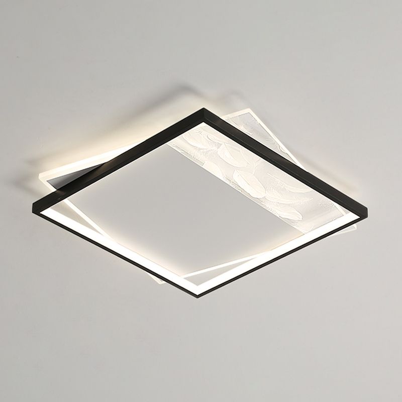 LED géométrique à LED à LED à lutte contre le plafond à la simplicité moderne Plume Plured Fer Flush Mount pour le salon