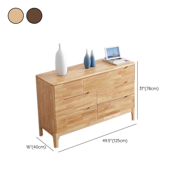Rubber Wood Contemporary Storage Chest Bedroom Chest with Drawers