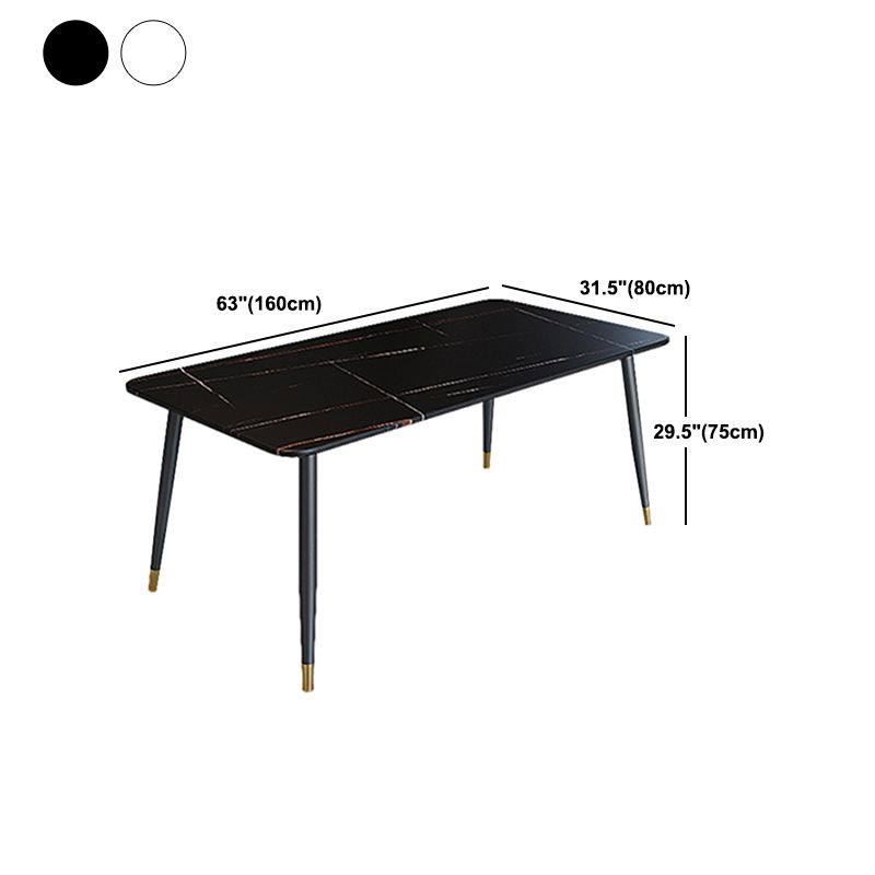 Modern Rectangle Dining Table Set 1/2/5/7 Pieces Stone Top Dinette Set