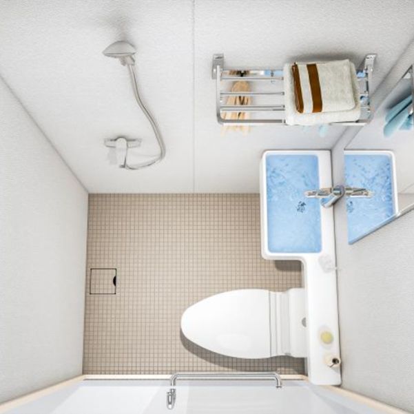 Home Shower Stall Rectangle Shower Stall with Faucet and Rain Shower