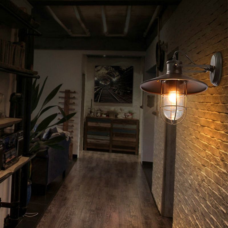 Industrial Style Iron Vanity Light Cone Shape Vanity Lamp in Black