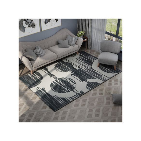 Nordic Geometric Pattern Rug Multi-Color Polypropylene Carpet Anti-Slip Washable Stain Resistant Rug for Great Room