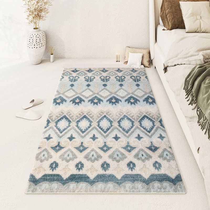 Beige Modern Rug Polyester Graphic Rug Non-Slip Backing Rug for Home Decor