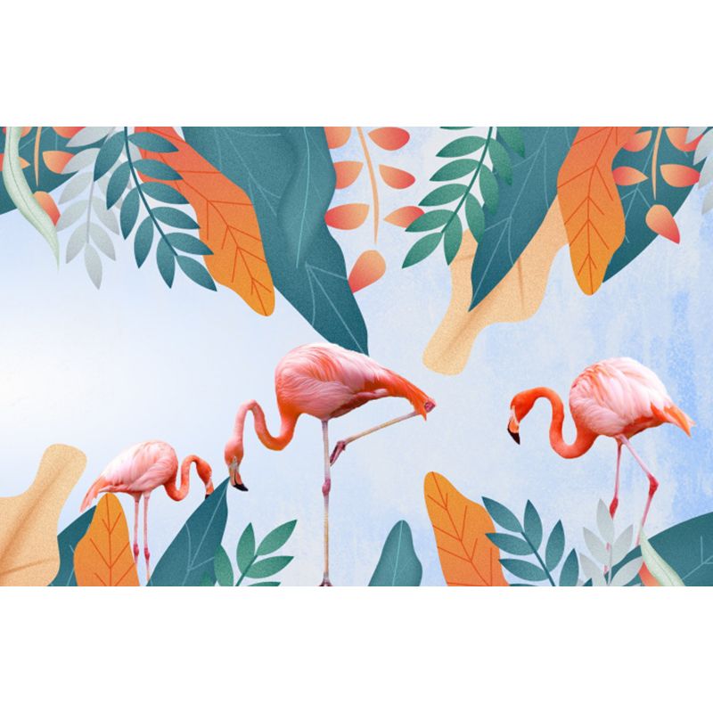 Standing Field Flamingo Mural Wallpaper Tropical Non-Woven Textured Wall Covering