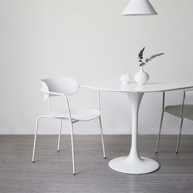 Glam Style Metal Arm Chair Open Back Side Chair for Dining Room (Set of 4)