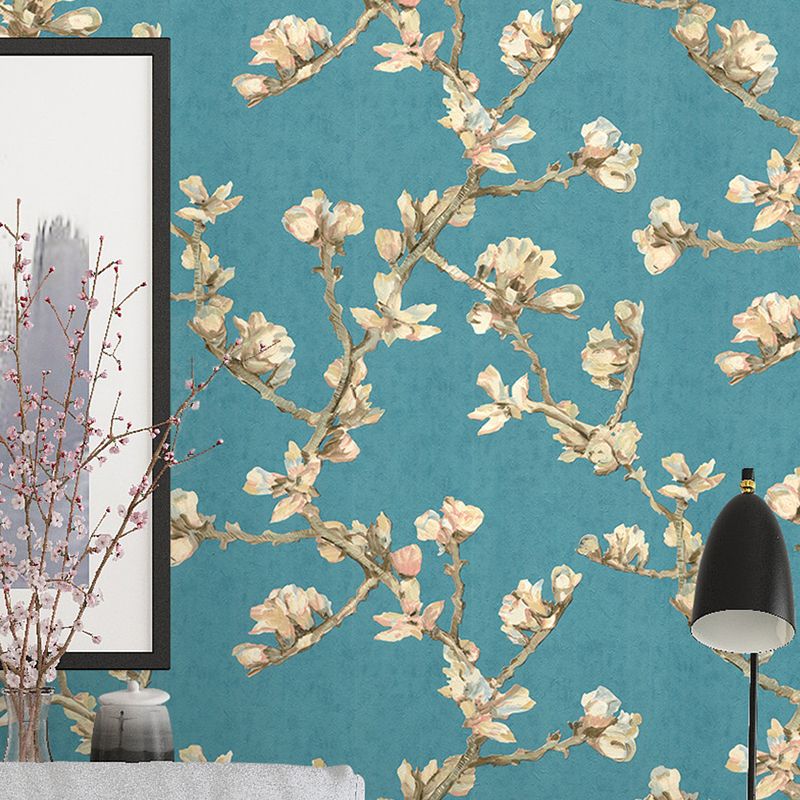 Green Floral Wallpaper 33-foot x 20.5-inch Vinyl Decorative Wall Covering