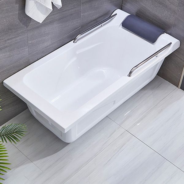 Modern Rectangular Soaking Bathtub Acrylic Stand Alone White Bath