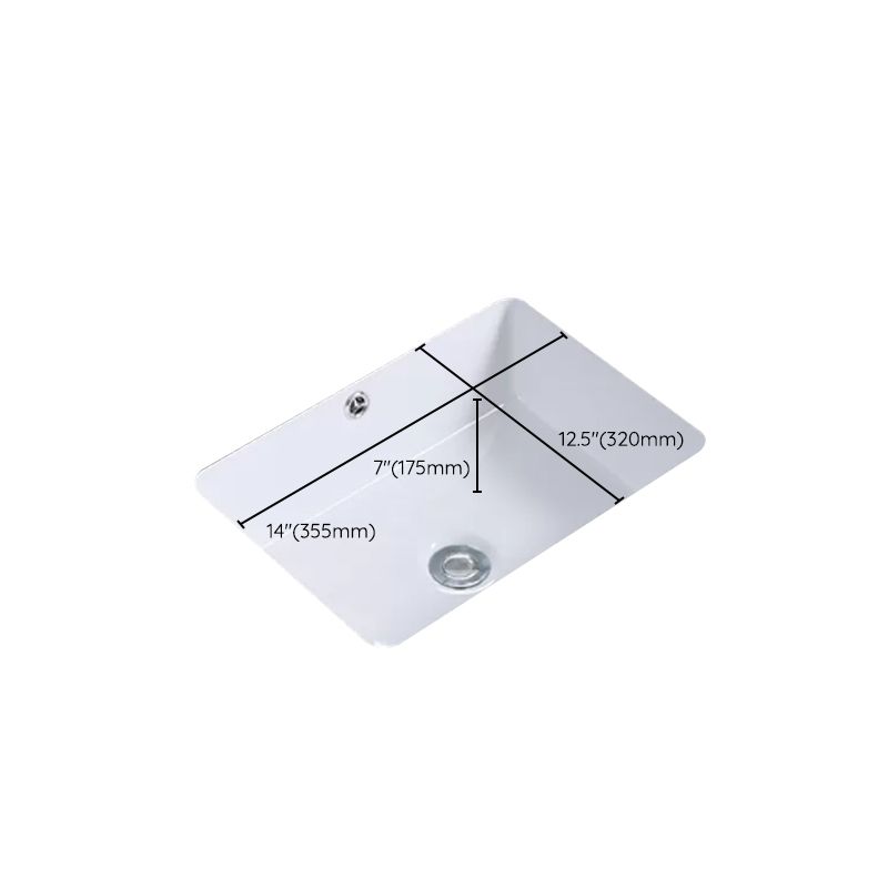 Modern Bathroom Sink Rectangular Vessel Lavatory Sink Pop-Up Drain