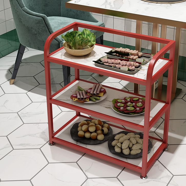 25.59"H Stationary Modern Prep Table Metal Rectangular Prep Table for Dining Room