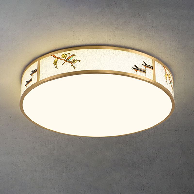 Modern Ceiling Lamp Geometric LED Flush Mount Light Fixture with Acrylic Shade