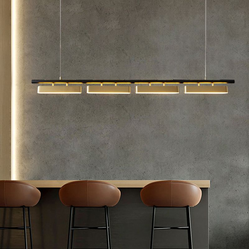 Modern 2/3/4-Light Black Ceiling Light Metal Kitchen Island Lighting for Dining Room