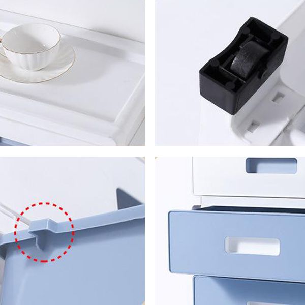 Plastic Bookshelf Contemporary Style Closed Back Bookcase for Office Home Study Room