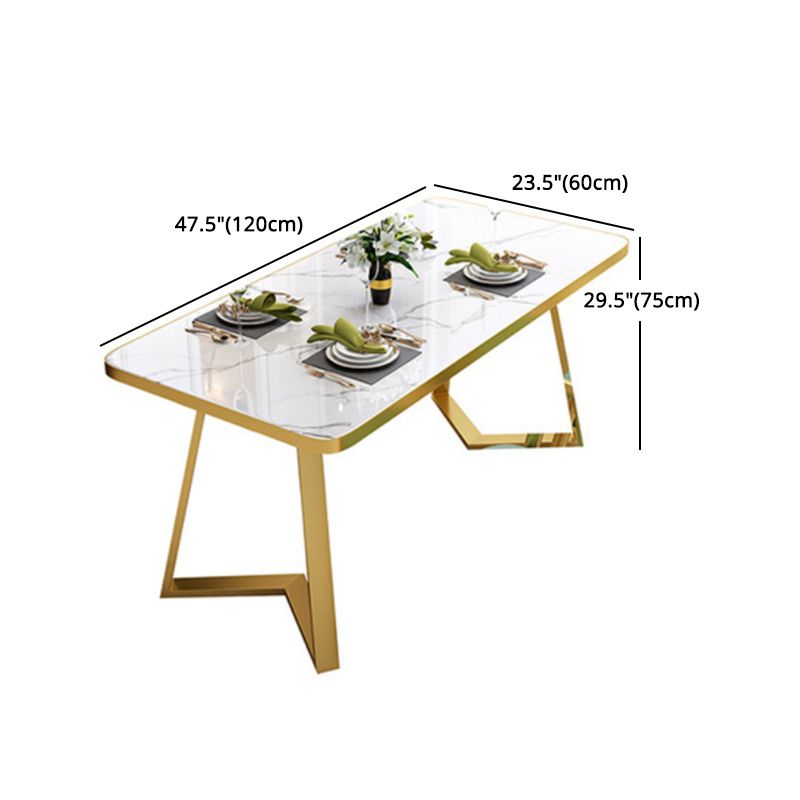 Glam 1/2/5 Pieces Dining Set Stone Geometry Wood Dining Table for Dining Room