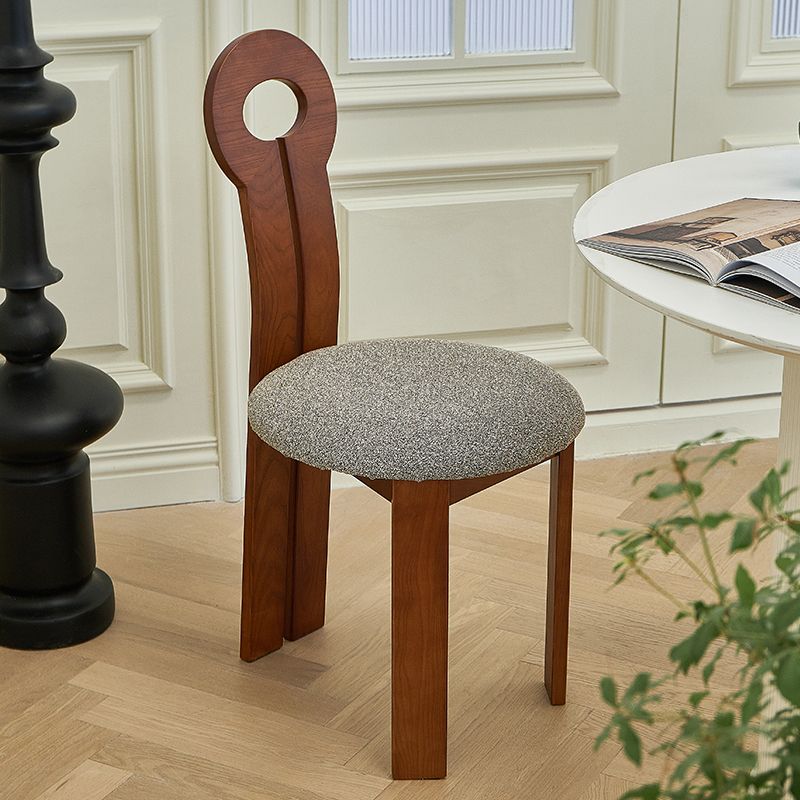 Modern Upholstered Home Solid Wood Slat Back Armless Dining Chair