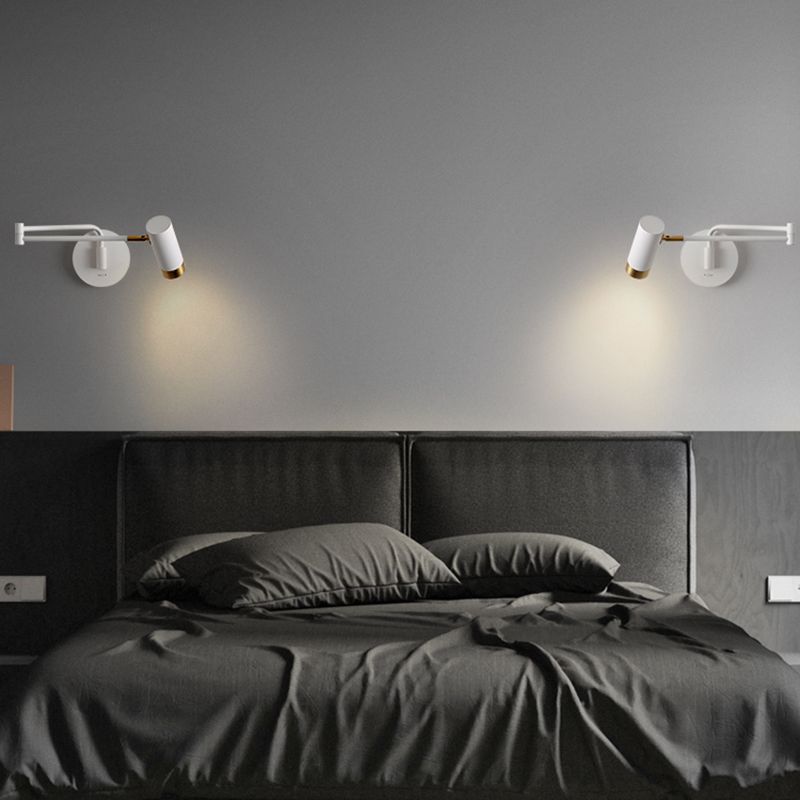 Nordic Style Metal Wall Light Swing Arm Wall Sconce for Bedroom