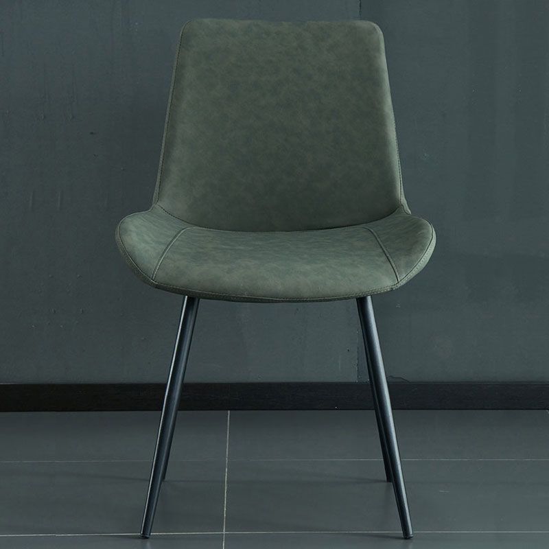 Industriële stijl lederen eetkamerstoelen stevige achterarm eetkamerstoelen voor keuken (set van 2)